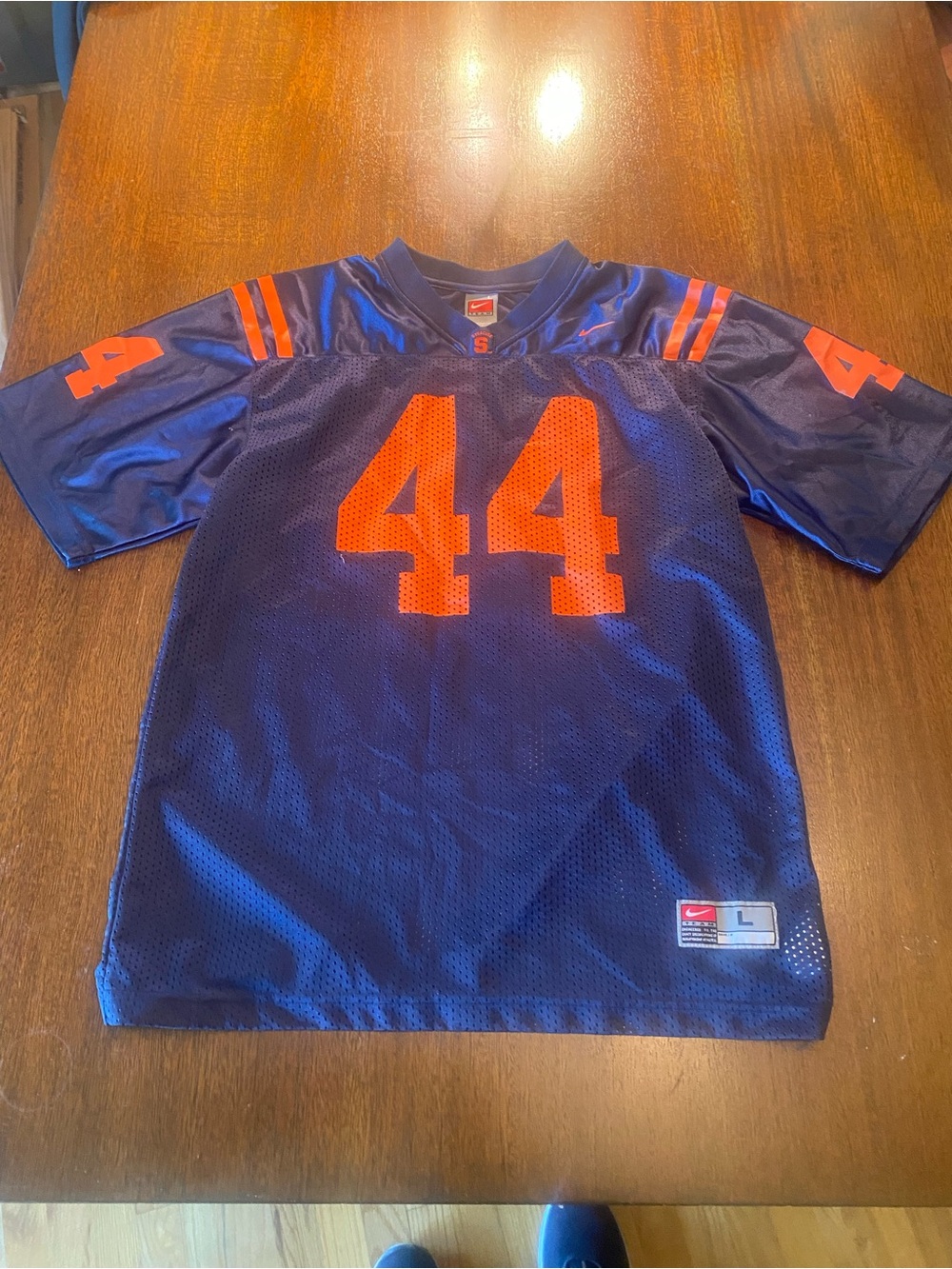 Vintage Nike Syracuse Orange #44 Football Jersey Youth Large Y2K Navy Jim Brown